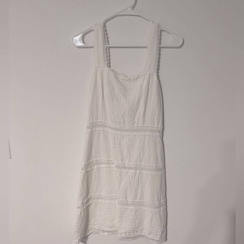 Draper James white lace sleeveless dress